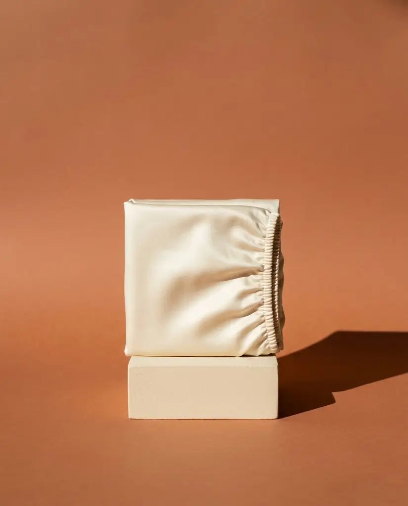 Drap housse satin de coton Neige - plie