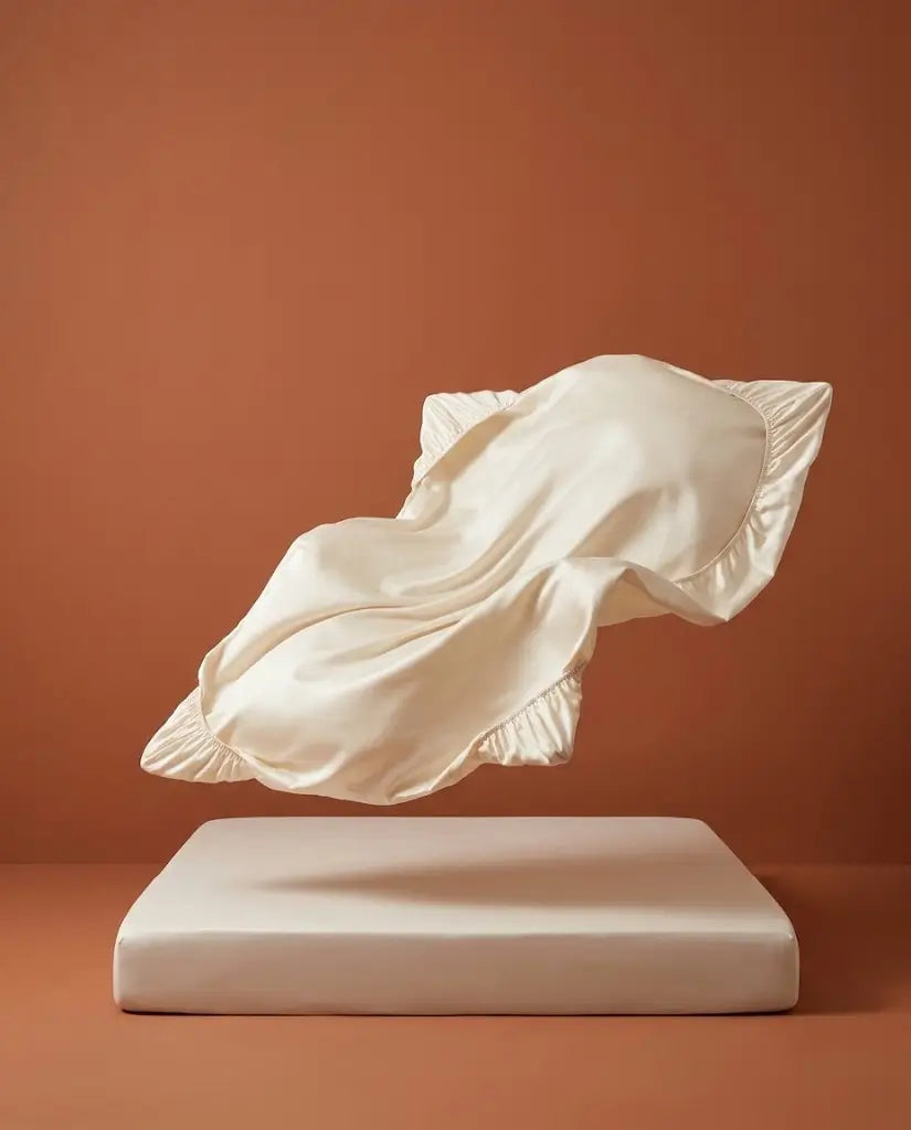 Drap housse satin de coton Neige - flottant