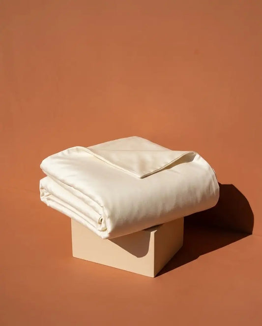 Housse de couette satin de coton Neige - 01 pliee