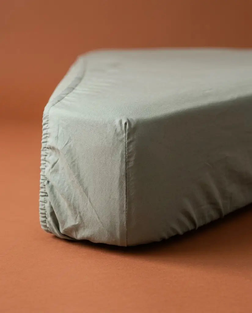Drap housse percale de coton Argile - coin detail