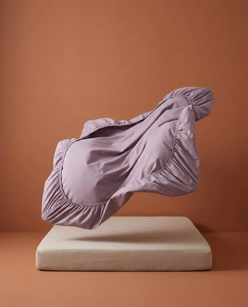 Drap housse percale de coton Lilas - flottant