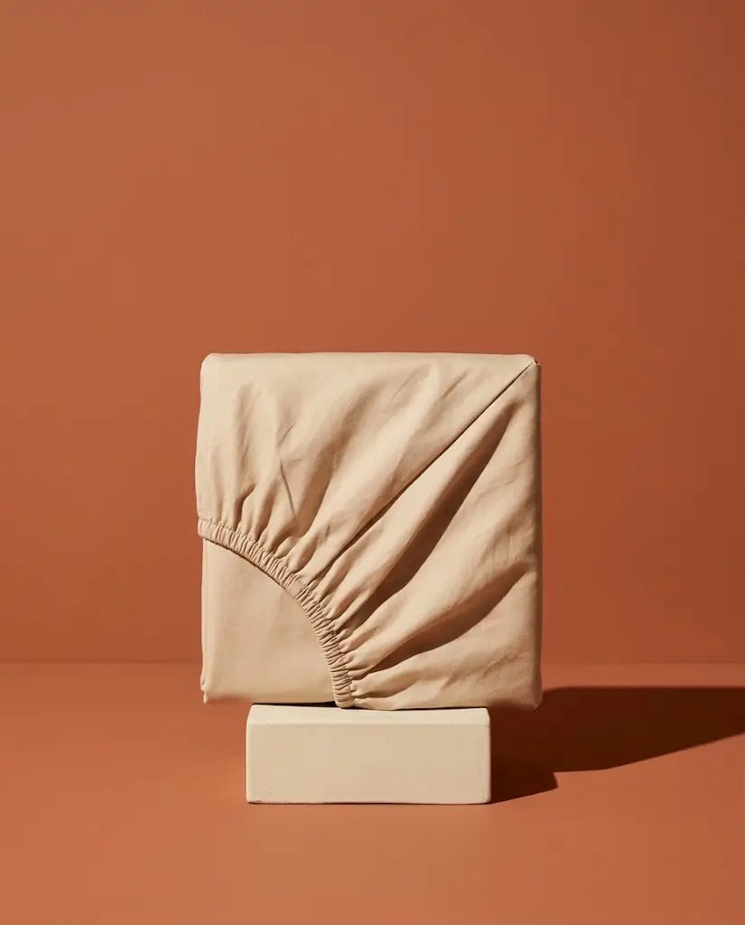Drap housse percale de coton Nude - plie