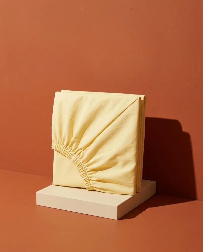 Drap housse percale de coton Sunny - plie