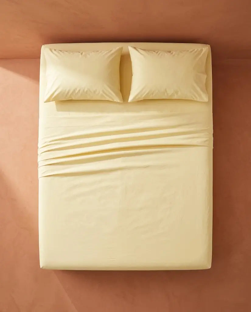 Drap housse percale de coton Sunny - dessus lit