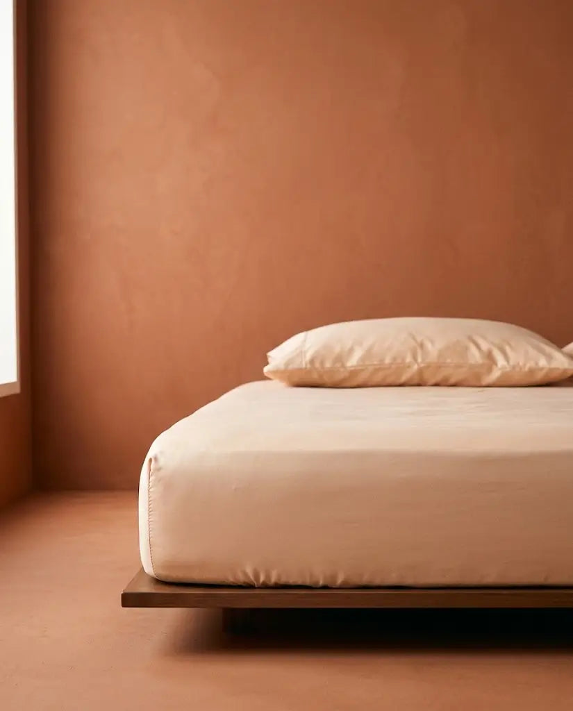 Drap housse satin de coton Dune - lit coin