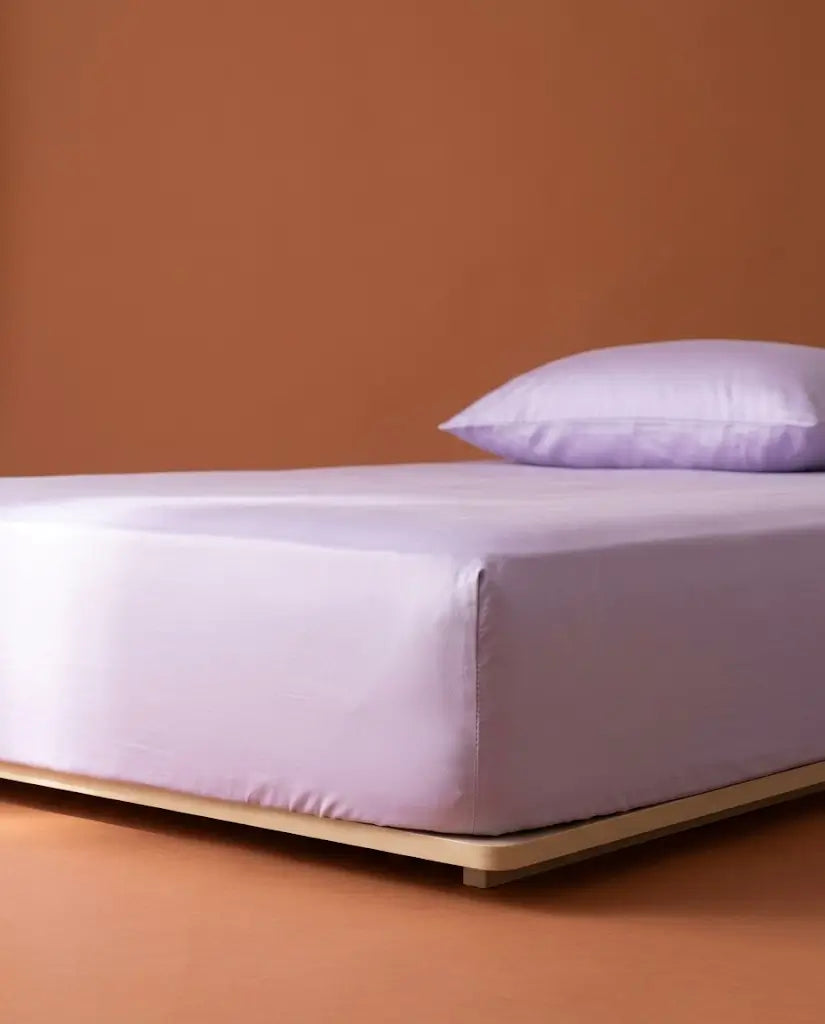 Drap housse satin de coton Lavande - lit coin