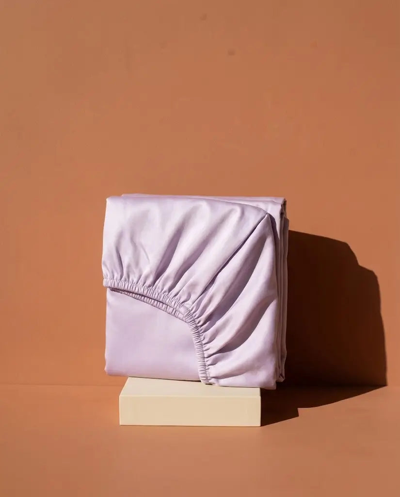 Drap housse satin de coton Lavande - plie