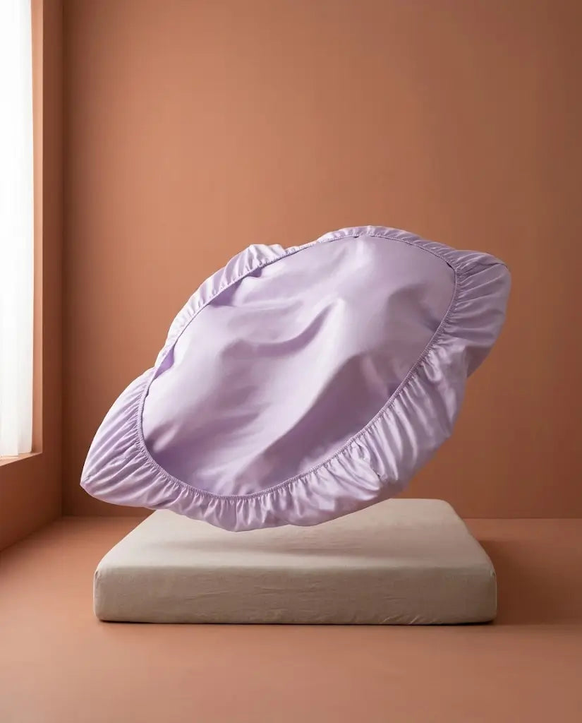 Drap housse satin de coton Lavande - flottant