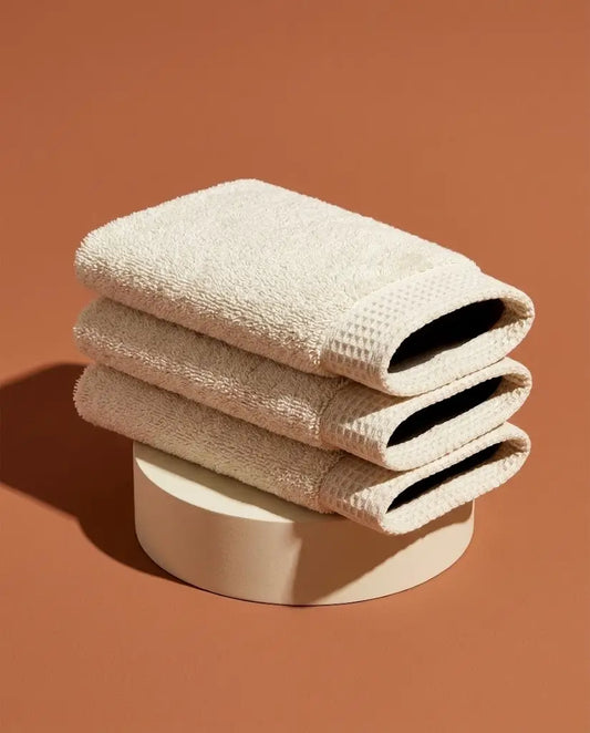 Gant de toilette Coton Peigné Blanc