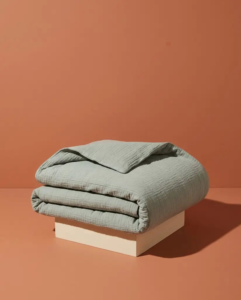 Housse de couette gaze de coton Argile - Housse pliée sur socle
