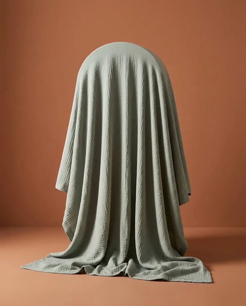 Housse de couette gaze de coton Argile - Housse drapée sur socle