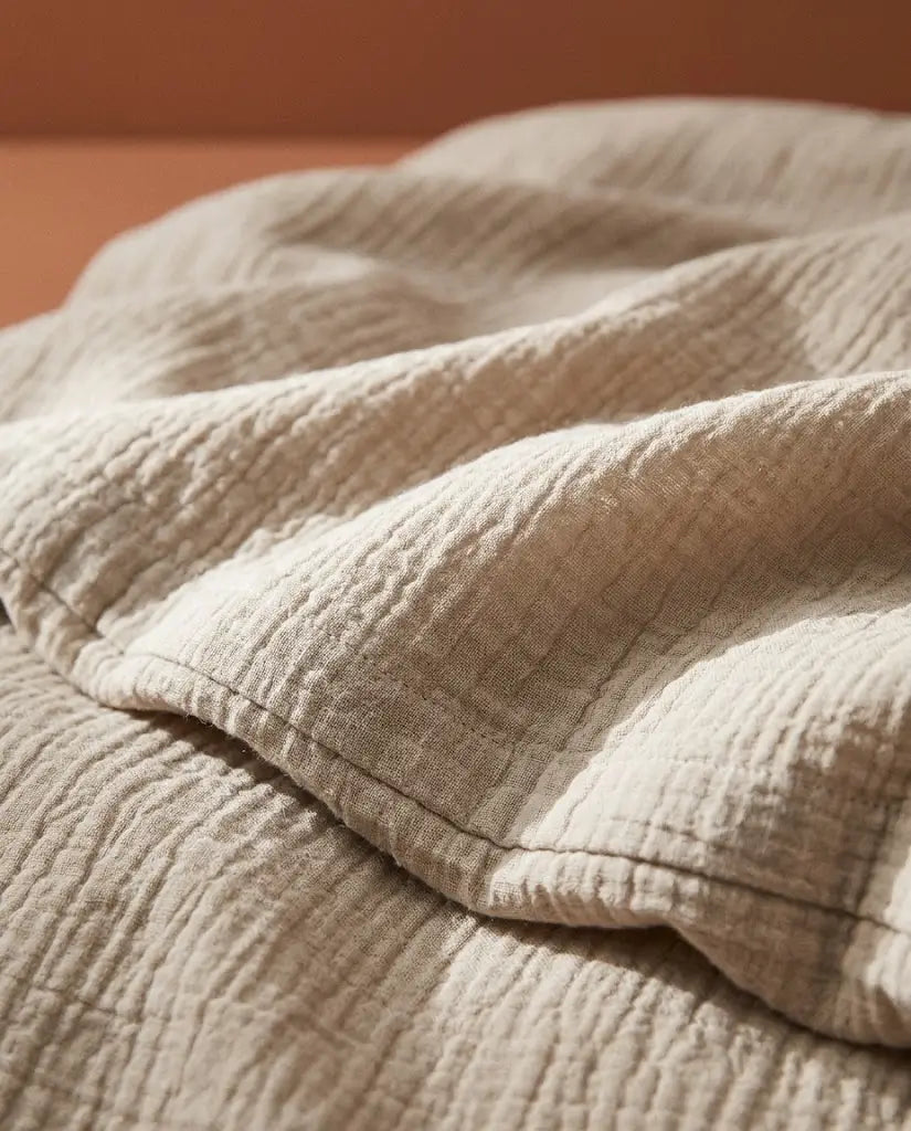 Housse de couette gaze de coton Nude - Gros plan matière