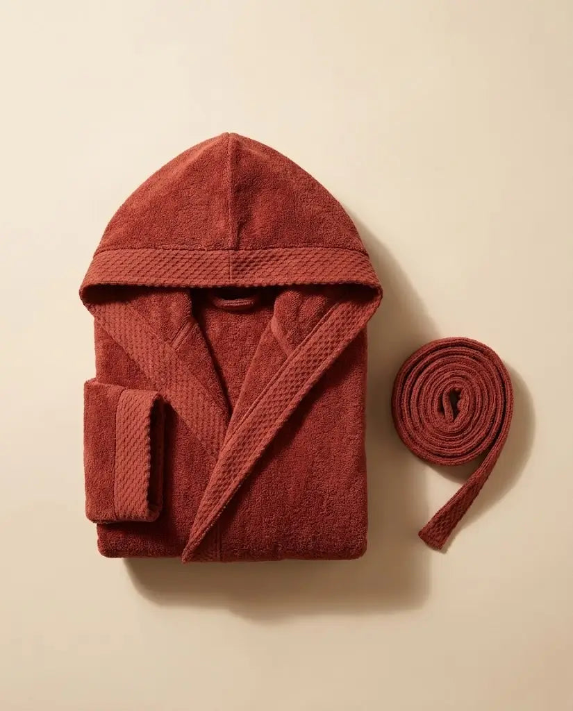Peignoir à capuche Homme Brique