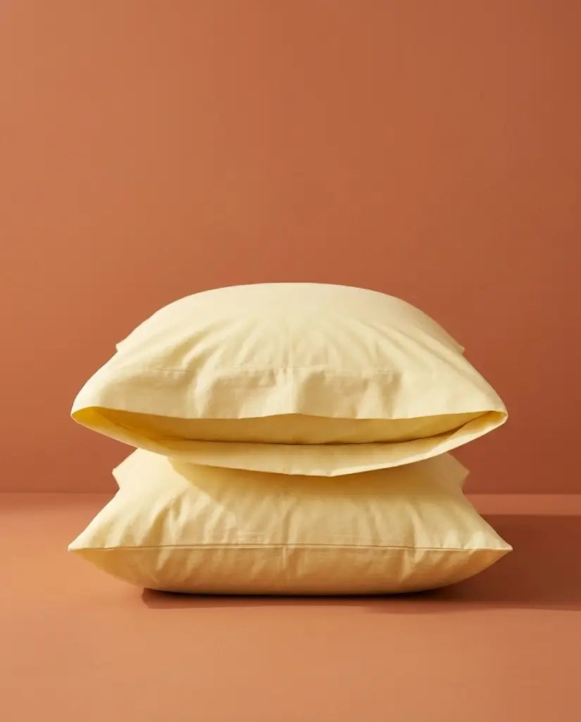 Taies d'oreiller percale de coton Sunny – taies empilées