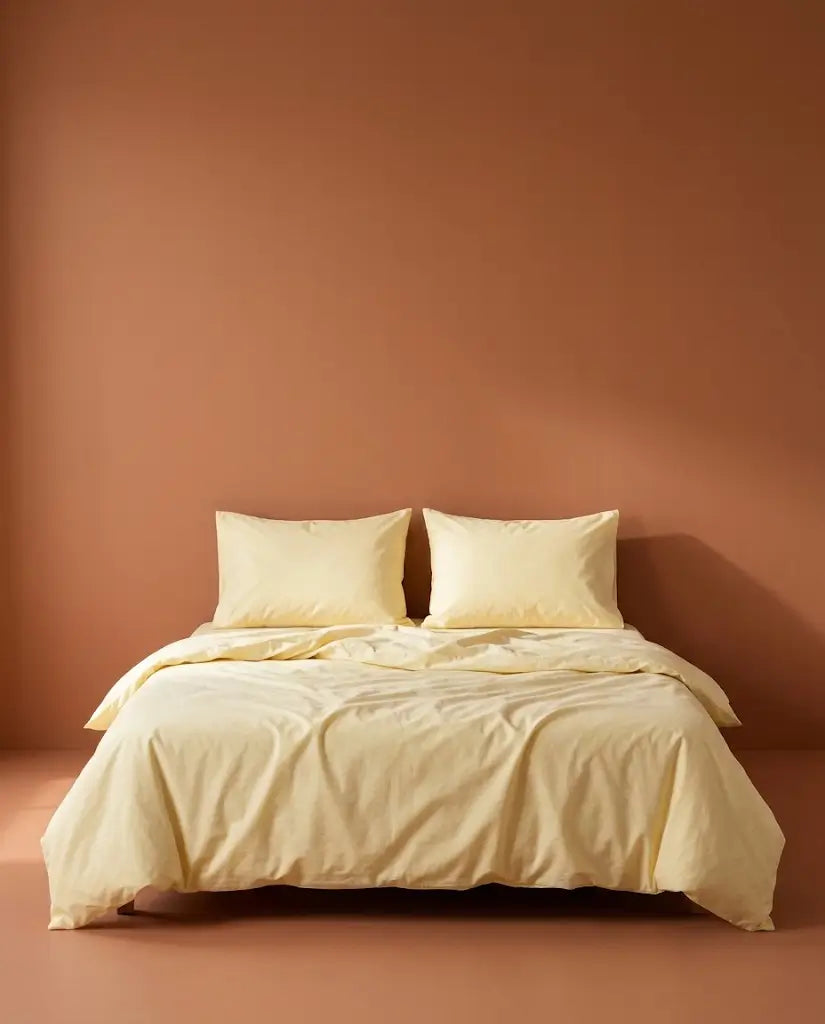 Taies d'oreiller percale de coton Sunny – sur le lit
