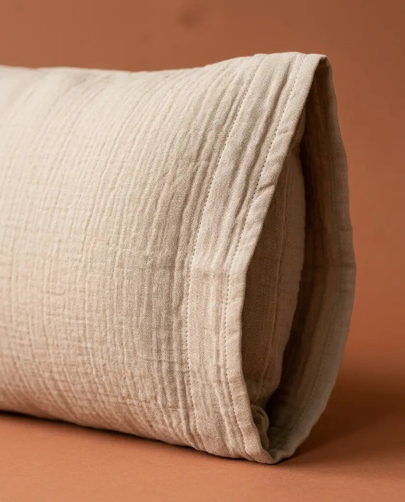Taies d'oreiller gaze de coton Nude – détail du bord